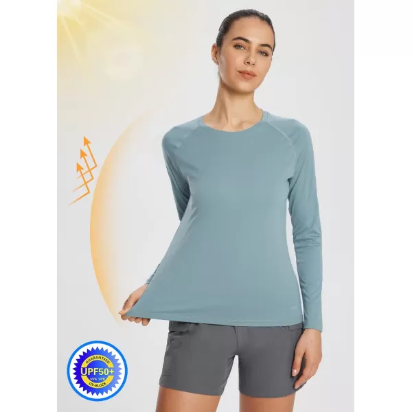 BALEAF Womens UPF 50 Sun Shirts Long Sleeve UV Protection Rash Guard Lightweight Quick Dry SPF Hiking Tops Outdoor02upgrade Light Blue