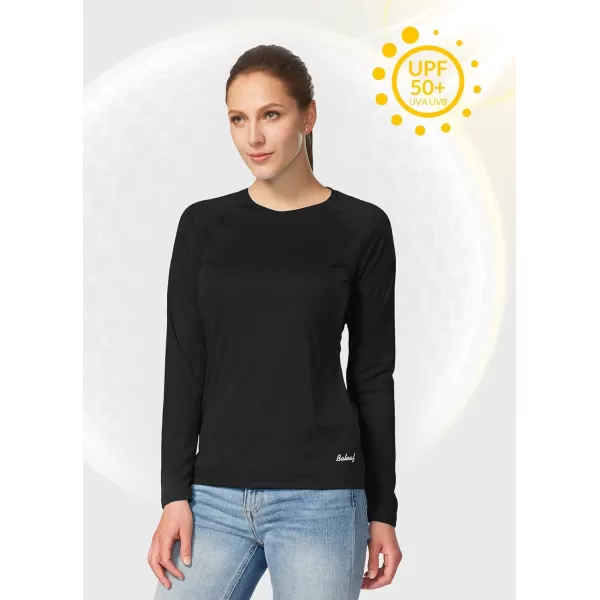 BALEAF Womens UPF 50 Sun Shirts Long Sleeve UV Protection Rash Guard Lightweight Quick Dry SPF Hiking Tops OutdoorA01black