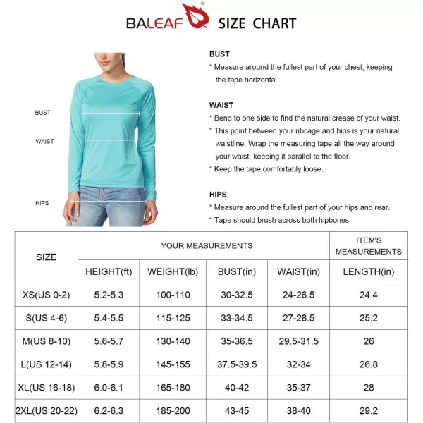 BALEAF Womens UPF 50 Sun Shirts Long Sleeve UV Protection Rash Guard Lightweight Quick Dry SPF Hiking Tops OutdoorA01blue