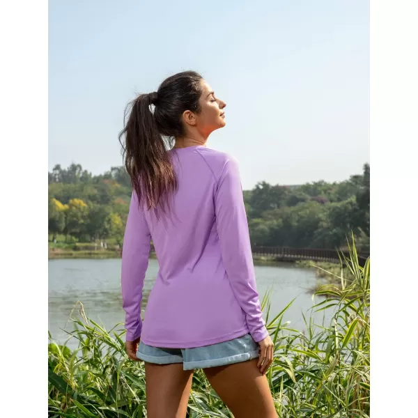 BALEAF Womens UPF 50 Sun Shirts Long Sleeve UV Protection Rash Guard Lightweight Quick Dry SPF Hiking Tops OutdoorA01purple