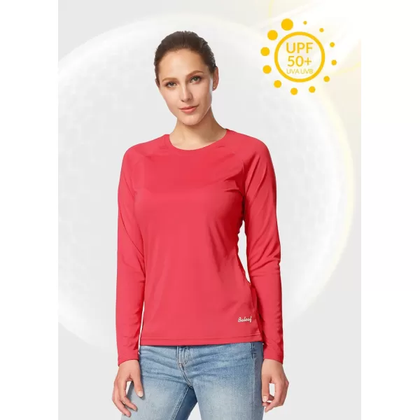 BALEAF Womens UPF 50 Sun Shirts Long Sleeve UV Protection Rash Guard Lightweight Quick Dry SPF Hiking Tops OutdoorA01rouge Red