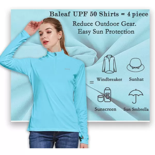 BALEAF Womens UPF 50 Sun Shirts Long Sleeve UV Protection Rash Guard Lightweight Quick Dry SPF Hiking Tops OutdoorA03blue