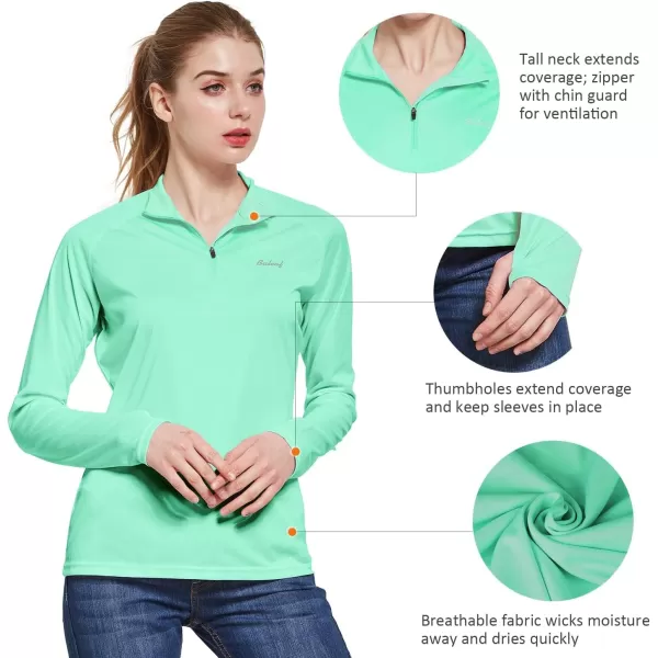 BALEAF Womens UPF 50 Sun Shirts Long Sleeve UV Protection Rash Guard Lightweight Quick Dry SPF Hiking Tops OutdoorA03light Green