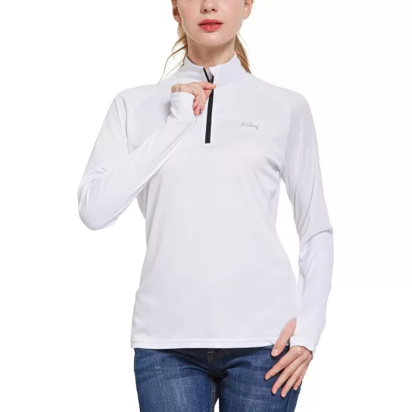 BALEAF Womens UPF 50 Sun Shirts Long Sleeve UV Protection Rash Guard Lightweight Quick Dry SPF Hiking Tops OutdoorA03white