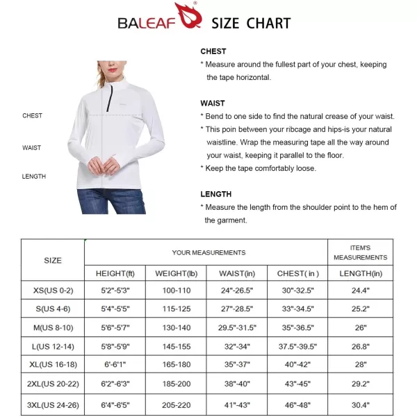 BALEAF Womens UPF 50 Sun Shirts Long Sleeve UV Protection Rash Guard Lightweight Quick Dry SPF Hiking Tops OutdoorA03white