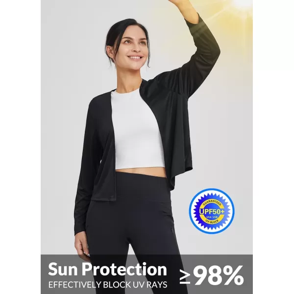 BALEAF Womens UPF 50 Sun Shirts SPF Elegant Shrugs Cardigan UV Protection Long Sleeve Clothing Lightweight Quick DryBlack