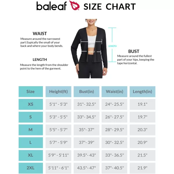 BALEAF Womens UPF 50 Sun Shirts SPF Elegant Shrugs Cardigan UV Protection Long Sleeve Clothing Lightweight Quick DryBlack