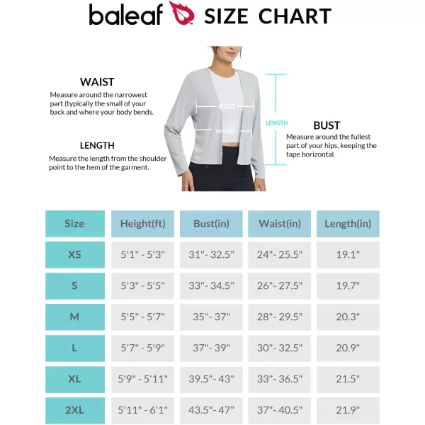 BALEAF Womens UPF 50 Sun Shirts SPF Elegant Shrugs Cardigan UV Protection Long Sleeve Clothing Lightweight Quick DryLight Gray