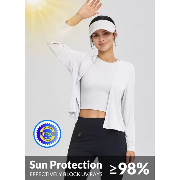 BALEAF Womens UPF 50 Sun Shirts SPF Elegant Shrugs Cardigan UV Protection Long Sleeve Clothing Lightweight Quick DryWhite