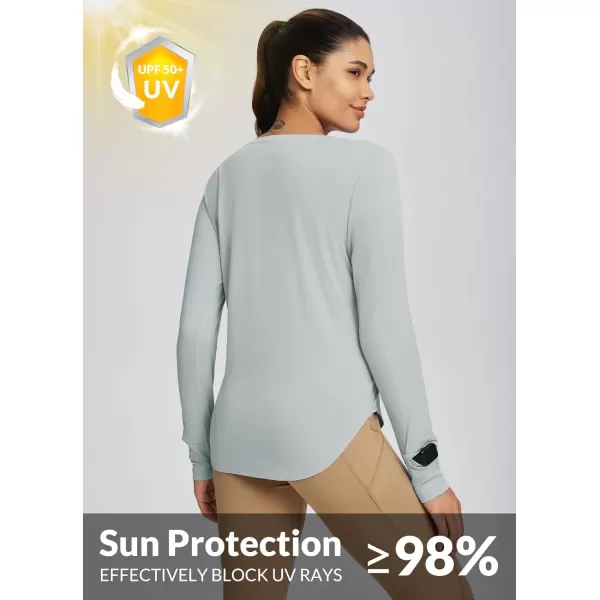 BALEAF Womens UPF 50 Sun Shirts UV Protection Long Sleeve Lightweight Quick Dry SPF Outdoor Hiking Running ClothingLight Gray