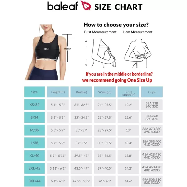 BALEAF Womens UPF 50 Swim Bra Modest Bikini Top Quick Dry Workout Sport Bra Under Rash GuardBlack