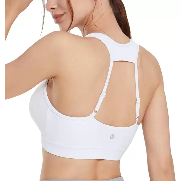 BALEAF Womens UPF 50 Swim Bra Modest Bikini Top Quick Dry Workout Sport Bra Under Rash GuardWhite