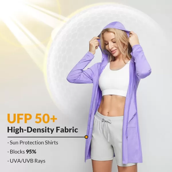 BALEAF Womens UPF 50 Swim Cover Up Beach Jackets SPF Sun Protection Long Shirt Swimsuit CoverupPurple