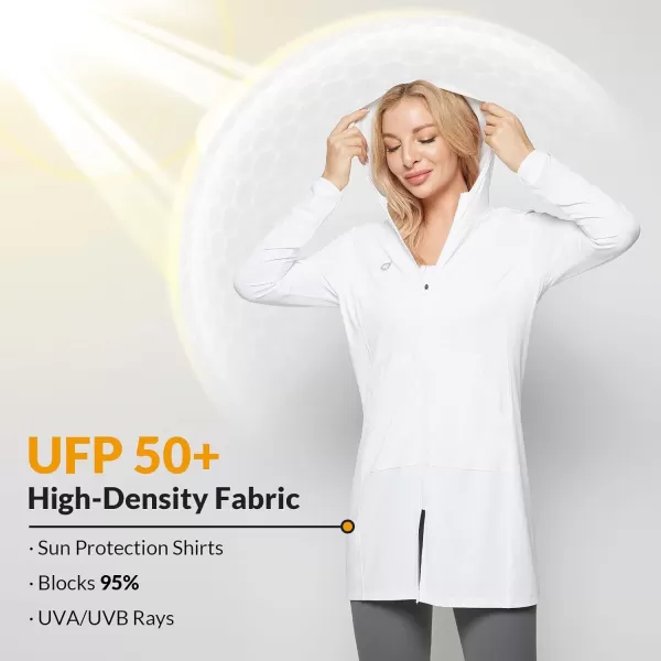 BALEAF Womens UPF 50 Swim Cover Up Beach Jackets SPF Sun Protection Long Shirt Swimsuit CoverupWhite