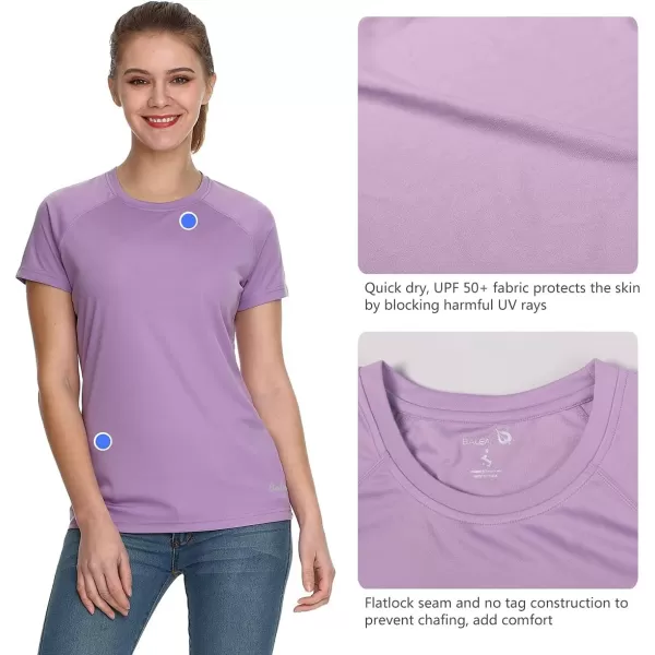 BALEAF Womens UPF 50 UV Protection Shirts Short Sleeve TShirts SPF Sun Shirts Quick Dry Outdoor Performance TopsA03short Sleevepurple