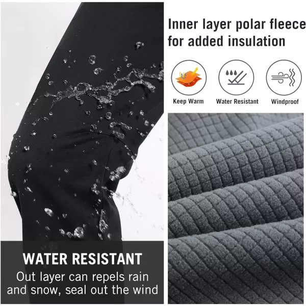 BALEAF Womens Winter Fleece Lined Hiking Pants Insulated Waterproof Cold Weather Outdoor Windproof Soft ShellBlack