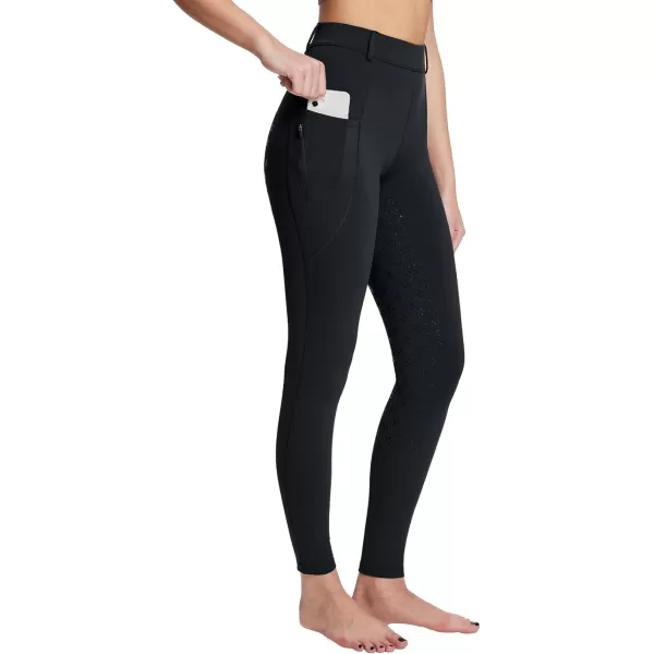 BALEAF Womens Winter Riding Pants Full Seat Breeches Fleece Horse Equestrian Tights Horseback Leggings PocketsBlackfull Seat