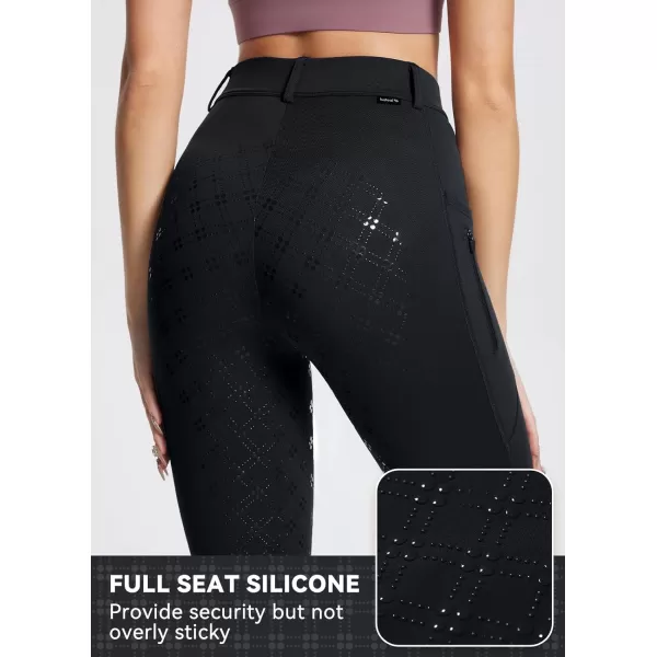 BALEAF Womens Winter Riding Pants Full Seat Breeches Fleece Horse Equestrian Tights Horseback Leggings PocketsBlackfull Seat
