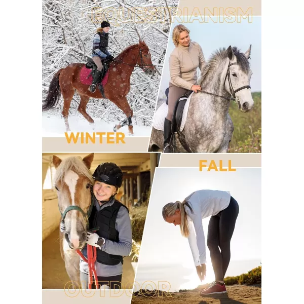 BALEAF Womens Winter Riding Pants Full Seat Breeches Fleece Horse Equestrian Tights Horseback Leggings PocketsBrownfull Seat