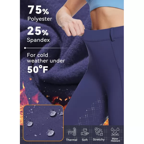 BALEAF Womens Winter Riding Pants Full Seat Breeches Fleece Horse Equestrian Tights Horseback Leggings PocketsNavy Bluefull Seat