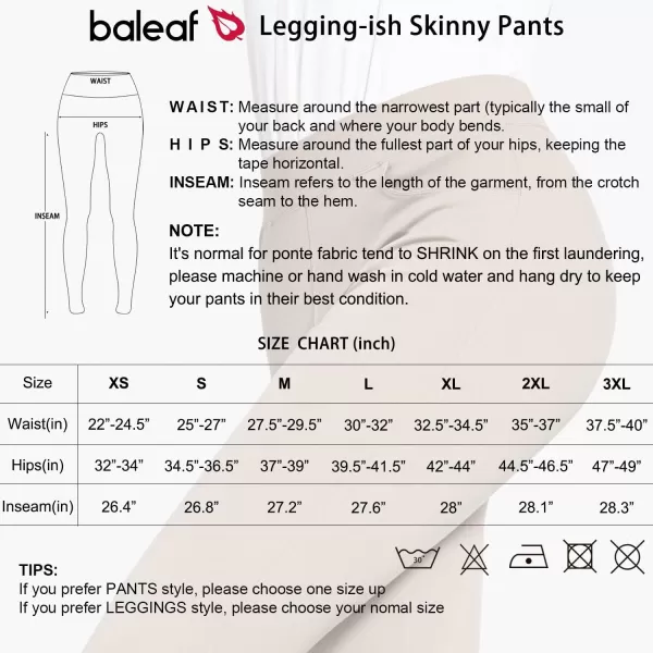 BALEAF Womens Work Leggings Skinny Yoga Dress Pants Stretchy Business Casual with Pockets Office PonteTeak Brown