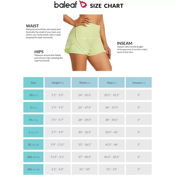 BALEAF Womens Workout Running Shorts 2 in 1 Spandex High Waisted 3 Athletic Shorts with Liner PocketsGreen