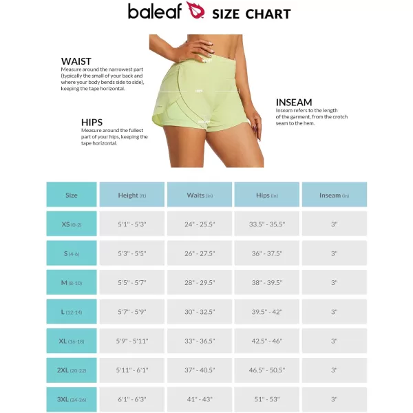 BALEAF Womens Workout Running Shorts 2 in 1 Spandex High Waisted 3 Athletic Shorts with Liner PocketsGreen