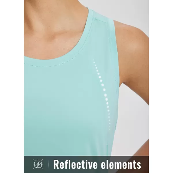 BALEAF Womens Workout Tank Tops Athletic Yoga Top Racerback Sleeveless Running Shirts Quick Dry Gym Outdoor UPF50Blue