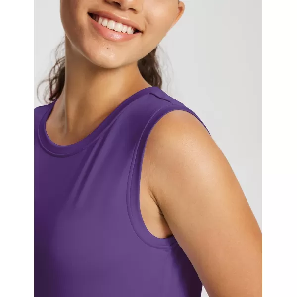 BALEAF Womens Workout Tank Tops Sleeveless Athletic Tennis Exercise Running Shirts with Side SlitPurple