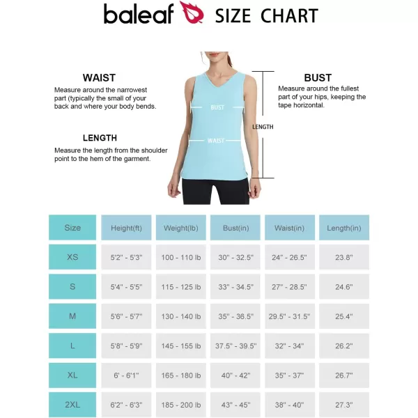 BALEAF Womens Workout Tank Tops for Tennis Quick Dry Fitted Sleeveless Shirts UPF50 VNeck LightweightBlue