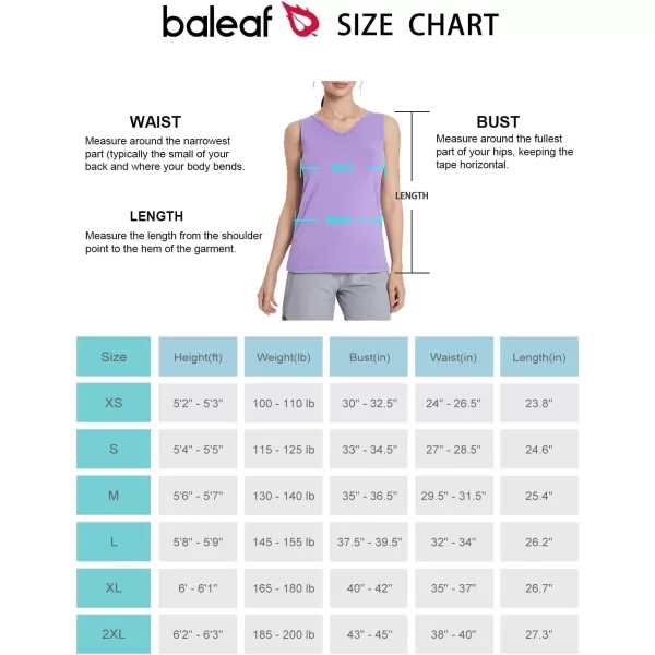 BALEAF Womens Workout Tank Tops for Tennis Quick Dry Fitted Sleeveless Shirts UPF50 VNeck LightweightPurple