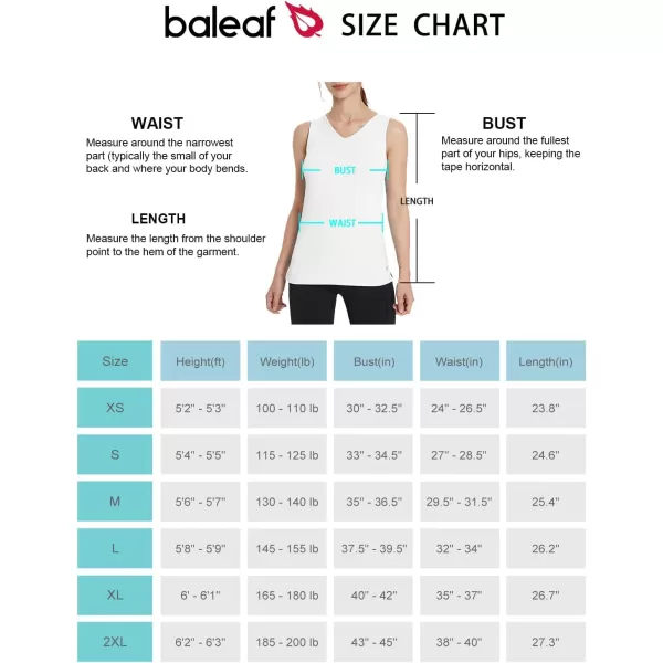 BALEAF Womens Workout Tank Tops for Tennis Quick Dry Fitted Sleeveless Shirts UPF50 VNeck LightweightWhite