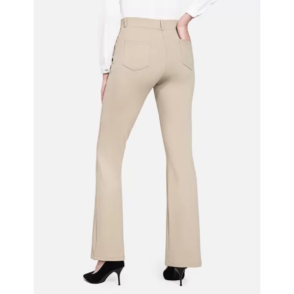 BALEAF Womens Yoga Dress Pants Stretchy Work Slacks Business Casual Straight LegBootcut Pull on Trousers 4 Pockets31 Bootcut Khaki