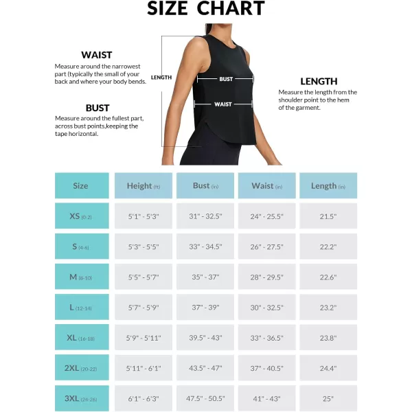 BALEAF Workout Tank Tops for Women Sleeveless Athletic Tops Flowy Soft Loose Fit Hip Length Running Shirts Gym Quick DryBlack