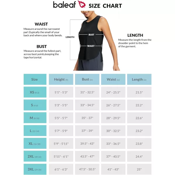 BALEAF Workout Tank Tops for Women Sleeveless Athletic Tops Loose Fit Running Shirts Quick Dry Exercise Gym ClothesBlack