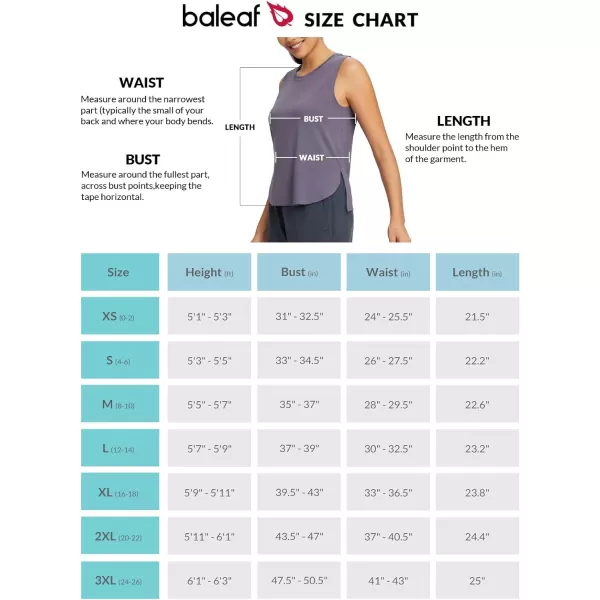 BALEAF Workout Tank Tops for Women Sleeveless Athletic Tops Loose Fit Running Shirts Quick Dry Exercise Gym ClothesPurple