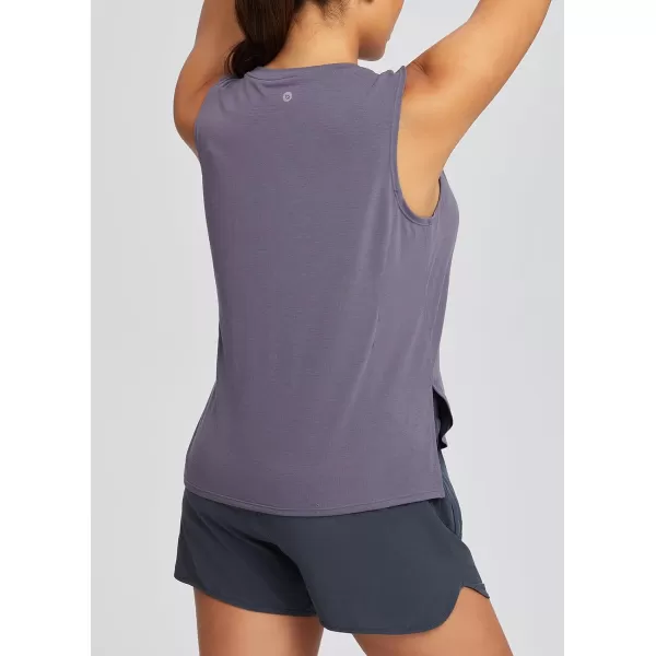 BALEAF Workout Tank Tops for Women Sleeveless Athletic Tops Loose Fit Running Shirts Quick Dry Exercise Gym ClothesPurple