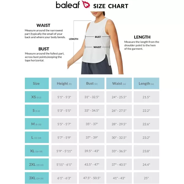 BALEAF Workout Tank Tops for Women Sleeveless Athletic Tops Loose Fit Running Shirts Quick Dry Exercise Gym ClothesWhite