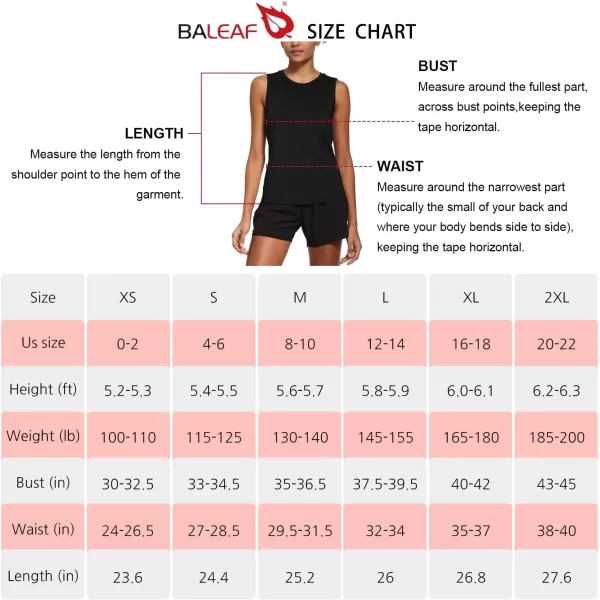 BALEAF Workout Tank Tops for Women Sleeveless Running Loose Fit Yoga Tops Active Shirts Pickleball Sports Gym ExerciseBlack