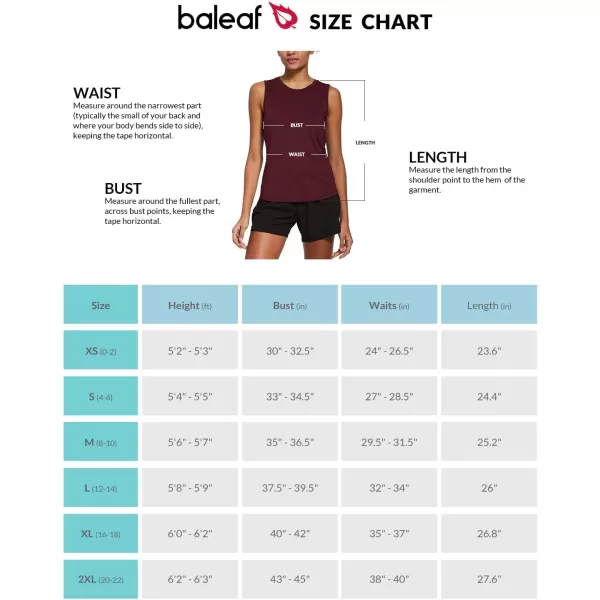 BALEAF Workout Tank Tops for Women Sleeveless Running Loose Fit Yoga Tops Active Shirts Pickleball Sports Gym ExerciseDeep Burgundy