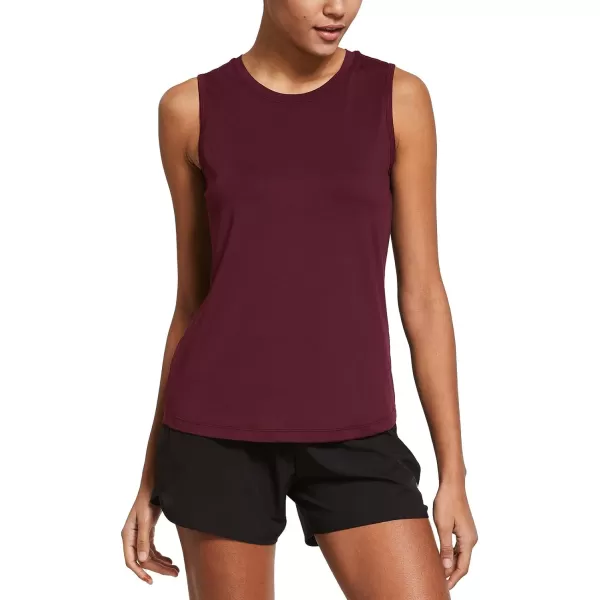 BALEAF Workout Tank Tops for Women Sleeveless Running Loose Fit Yoga Tops Active Shirts Pickleball Sports Gym ExerciseDeep Burgundy