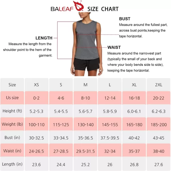 BALEAF Workout Tank Tops for Women Sleeveless Running Loose Fit Yoga Tops Active Shirts Pickleball Sports Gym ExerciseGray