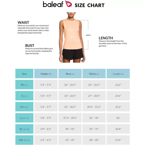 BALEAF Workout Tank Tops for Women Sleeveless Running Loose Fit Yoga Tops Active Shirts Pickleball Sports Gym ExerciseLight Orange