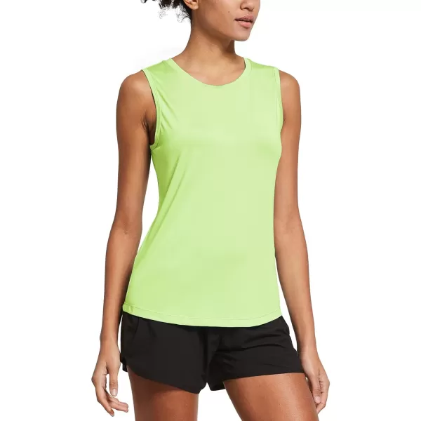 BALEAF Workout Tank Tops for Women Sleeveless Running Loose Fit Yoga Tops Active Shirts Pickleball Sports Gym ExerciseLime Green