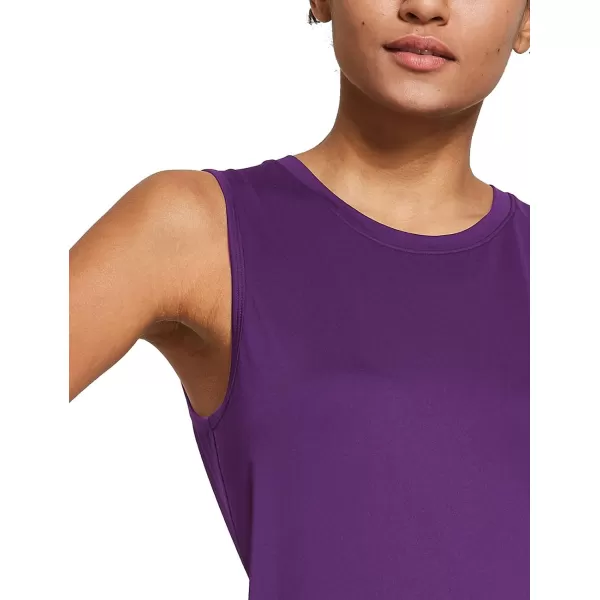 BALEAF Workout Tank Tops for Women Sleeveless Running Loose Fit Yoga Tops Active Shirts Pickleball Sports Gym ExercisePurple