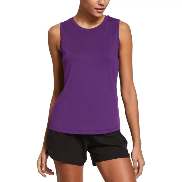 BALEAF Workout Tank Tops for Women Sleeveless Running Loose Fit Yoga Tops Active Shirts Pickleball Sports Gym ExercisePurple