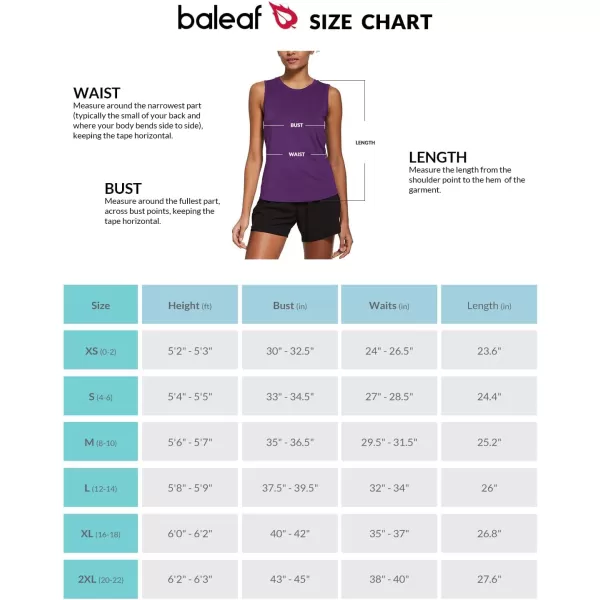 BALEAF Workout Tank Tops for Women Sleeveless Running Loose Fit Yoga Tops Active Shirts Pickleball Sports Gym ExercisePurple