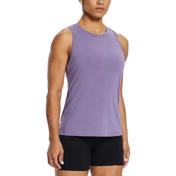 BALEAF Workout Tank Tops for Women Sleeveless Running Loose Fit Yoga Tops Active Shirts Pickleball Sports Gym ExerciseRacerbackpurple