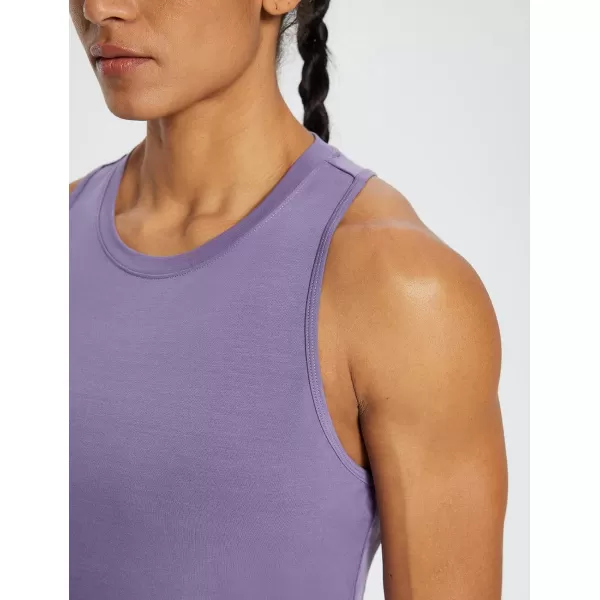 BALEAF Workout Tank Tops for Women Sleeveless Running Loose Fit Yoga Tops Active Shirts Pickleball Sports Gym ExerciseRacerbackpurple