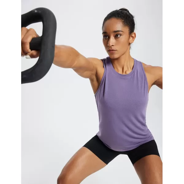 BALEAF Workout Tank Tops for Women Sleeveless Running Loose Fit Yoga Tops Active Shirts Pickleball Sports Gym ExerciseRacerbackpurple
